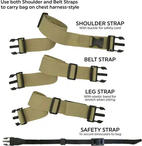 Bino Dock Bino Bag Tan with 3 Straps Included