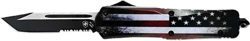 Large Black Tanto Serrated OTF Knife 3.5" - Templar Series