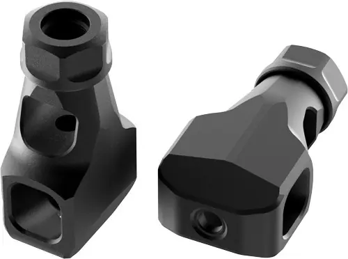 .338 Caliber Matte Black Audere Hammerhead Muzzle Brake with 5/8"-24 Thread