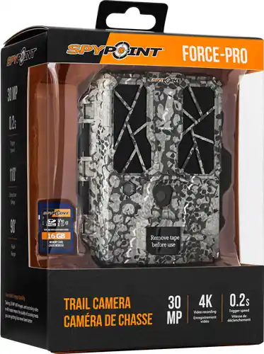 SPYPOINT FORCE PRO 30MP Solar Trail Camera with 16GB Card - Camo