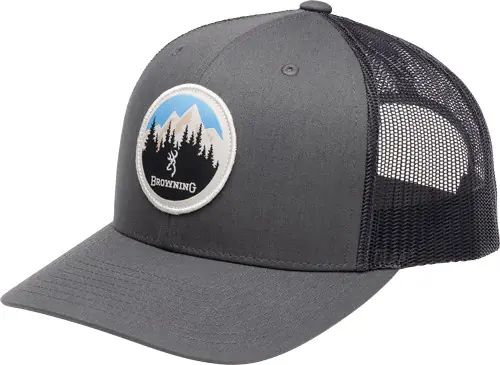 Back Circle Mountain Patch Carbon Browning Cap Brimrock Mesh
