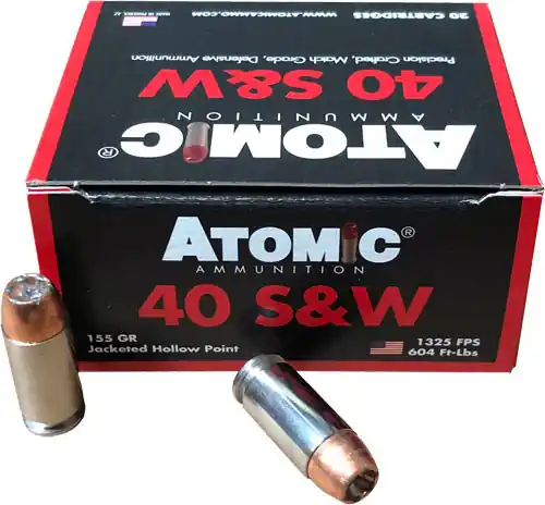 Atomic 40 SW 155GR Bonded JHP - 20 Rounds, 10 Boxes per Case