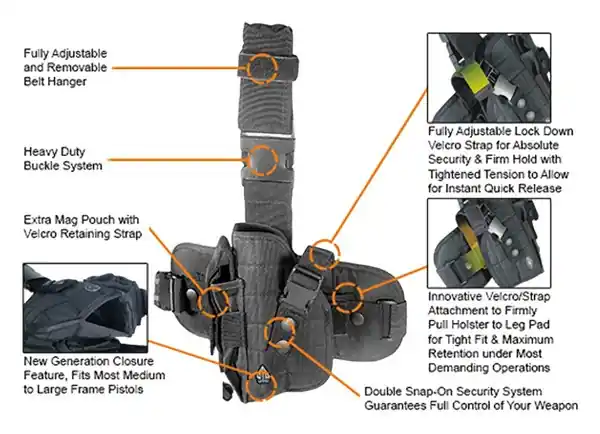 UTG Special Ops Left-Handed Tactical Leg Holster - Black