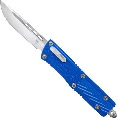 Blue 2.5" Drop Point CobraTec Small Sidewinder OTF Knife