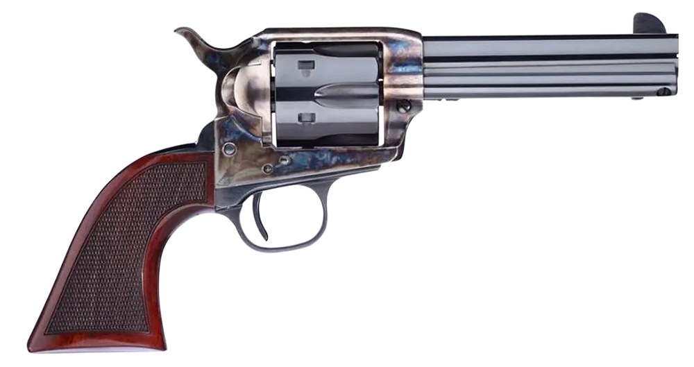 Taylors & Company Smoke Wagon 45 Colt Revolver - 4.75" Blued, Case Hardened, Walnut Grip (Taylor Tuned)