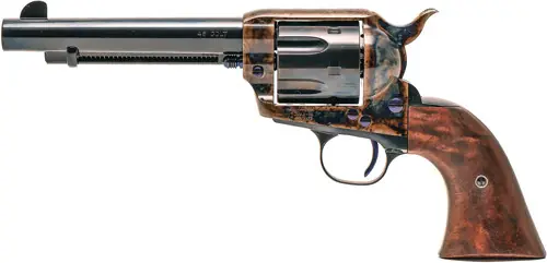 SAA 45 LC 5.5" Barrel Case Colored Frame with 2-Piece Grip and Stand