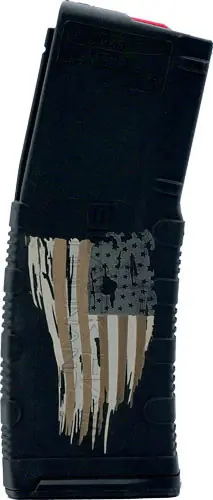 Tattered Flag Etched Black Rain AR15 Magazine 5.56" 30-Round