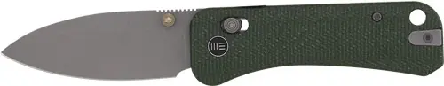 WE Knife Banter 2 - 2.87" Green Canvas Micarta/Gray Stonewash Blade