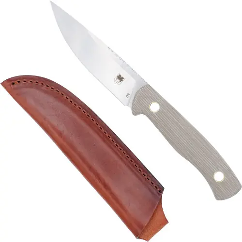 CobraTec Koonsman 4" Fixed Blade with Leather Sheath - Tan D2