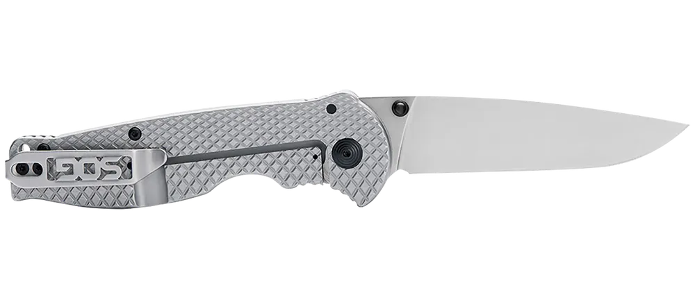 SOG Flash FL Folding Knife with 3.40" Satin Stainless Steel Blade and Silver Handle