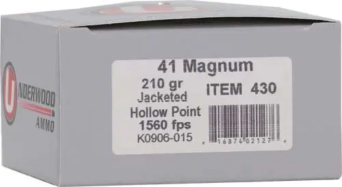 Underwood .41 Rem Mag 210gr JHP Ammo - 20 Rounds per Box, 10 Boxes per Case