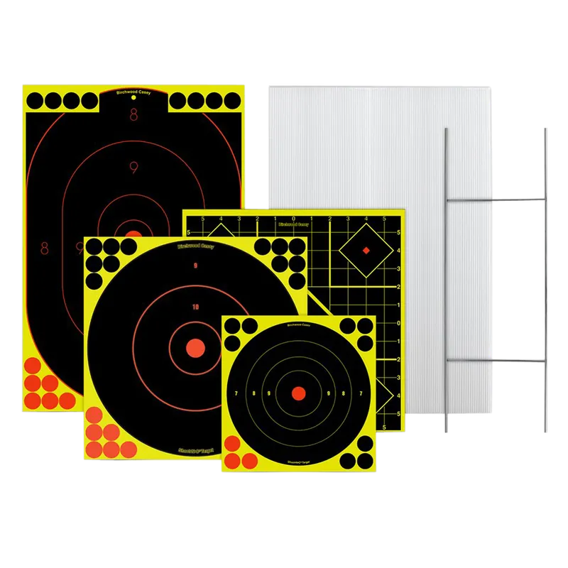 Birchwood Casey Sharpshooter Stand & Target Kit - 1 Frame, 4 Targets, Black/Yellow