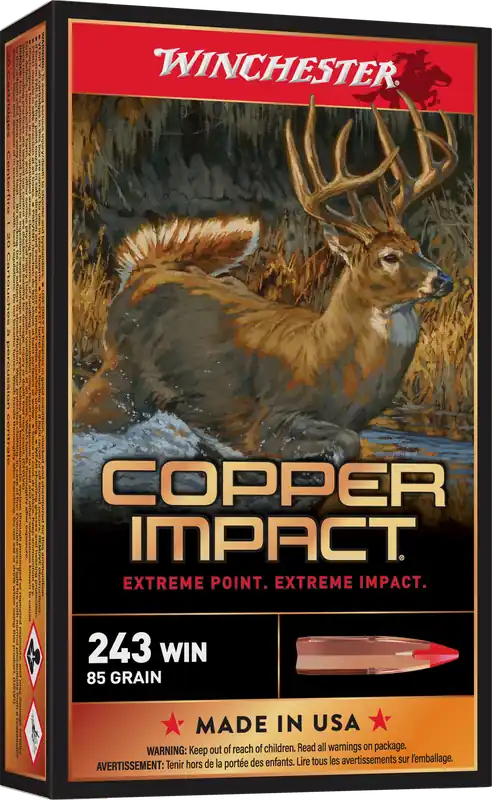 Winchester Ammo X243CLF Copper Impact .243 Win 85gr Lead-Free 20/Box
