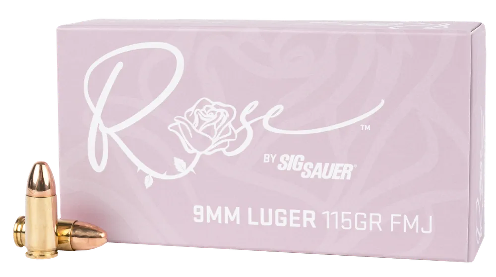 Sig Sauer Rose 9mm Luger 115gr FMJ Ammo - 50 Rounds per Box