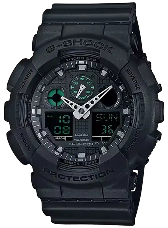 G-Shock Tactical Black Stainless Steel Bezel Watch GA100MB1ACR 145-215mm Distribution