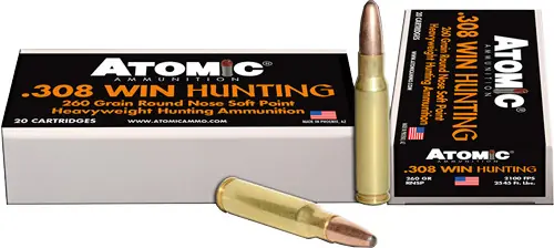 Atomic 308 Win 260gr RN SP Ammunition - 20 Rounds per Box, 10 Boxes per Case