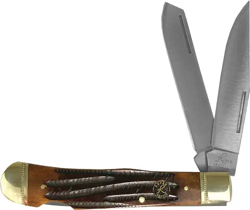 BACK TRAPPER 3.25" COFFEE HANDLE ROPER DOUBLE ACTION LOCK