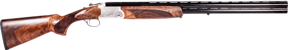 ATI Cavalry SV 12 Gauge Shotgun, 28" Barrel, Silver Engraved, Wood Stock, Right Handed