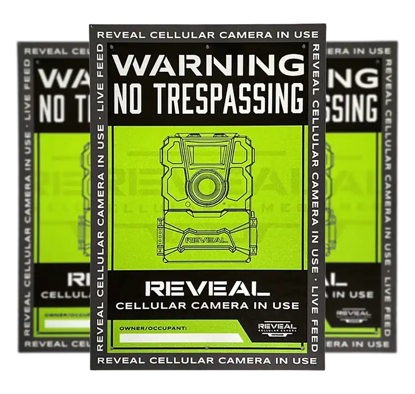 Durable Plastic No Trespassing Sign for Tactacam/Reveal S1
