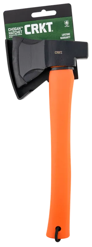 CRKT 2727 Chogan Axe: 3.16" 1055 Carbon Steel Blade, Orange GRN Handle, 13.19" Length with Hammer