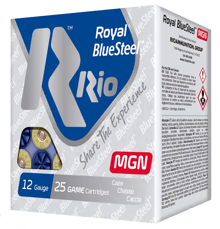 Rio Ammunition Royal BlueSteel Magnum 12 Gauge 3" 1 1/4oz #3 Shot 25 Rounds/Box