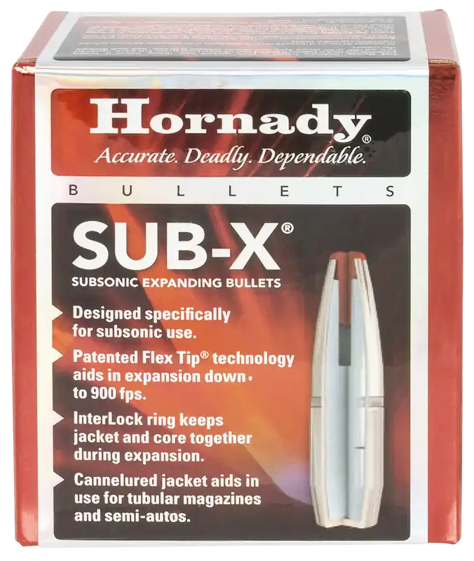 Hornady Sub-X 30 Cal 175 gr Subsonic Expanding Bullets - 100/Box