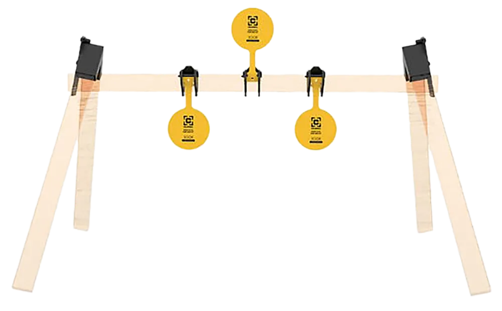 Caldwell AR500 Steel Plate Rack Kit with 8" Yellow Hanging Targets - 3 Plates