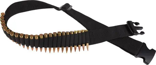 Adjustable Black Bulldog Rifle Ammo Belt Holds 24 Cartridges