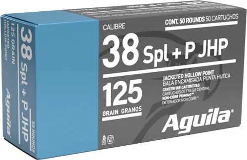 Aguila .38 Special 125gr JHP Ammunition - 50 Rounds per Box, 10 Boxes per Case
