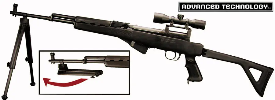 Lightweight Black Nylon Advanced Tech Bipod for SKS