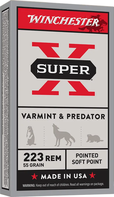 Winchester Super X .223 Rem 55gr JSP Ammo - 20 Rounds per Box