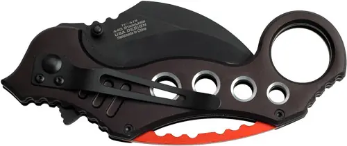 TAC-FORCE 2.5" Hawkbill Blade Folder - Black/Red