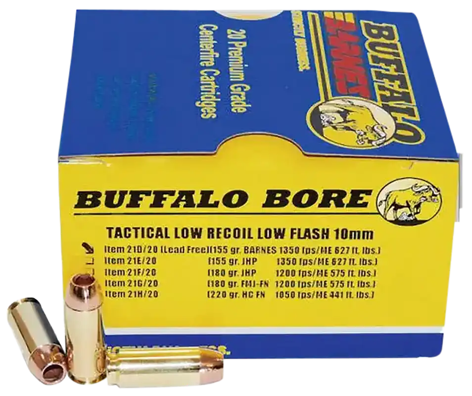Buffalo Bore 10mm Auto 155gr Barnes TAC-XP Lead-Free Ammo - 20 Rounds