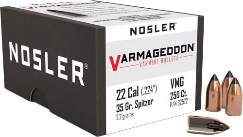 Nosler 22 Cal .224 35GR Varmageddon Tipped Bullets - 250 Count