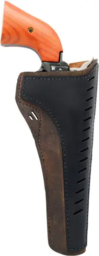 RH .22 Caliber SA 6.5" UG Discreet Brown Versacarry Revolver Holster OWB Leather
