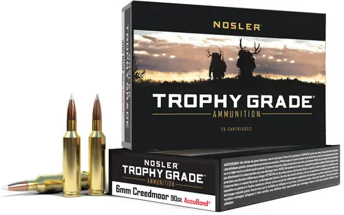 Nosler Trophy Grade 6mm Creedmoor 90GR AccuBond Tip Ammo - 20RD 10BX/CS