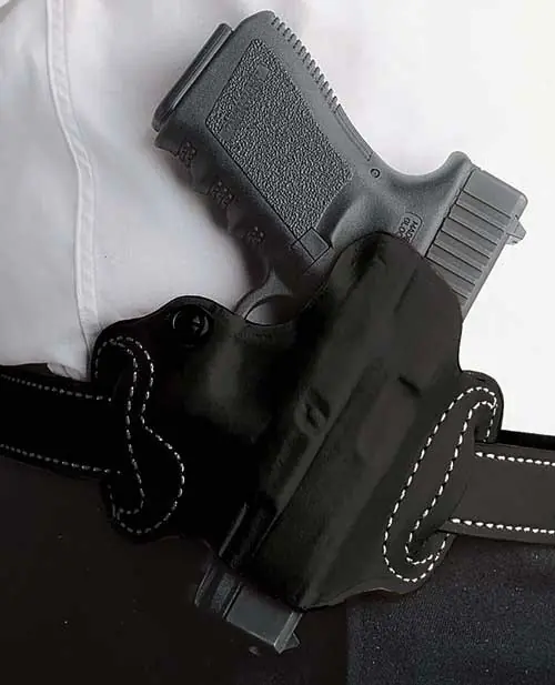DeSantis Mini Slide Holster for Springfield Armory Hellcat - OWB Leather, Black