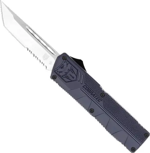 NYPD Blue 3.25" Tanto Serrated Cobractec Lightweight OTF Knife
