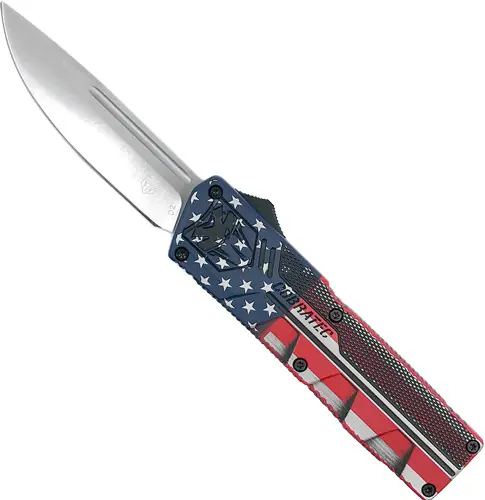 American Flag Covert 3.25" Drop Point CobraTec Lightweight OTF Knife