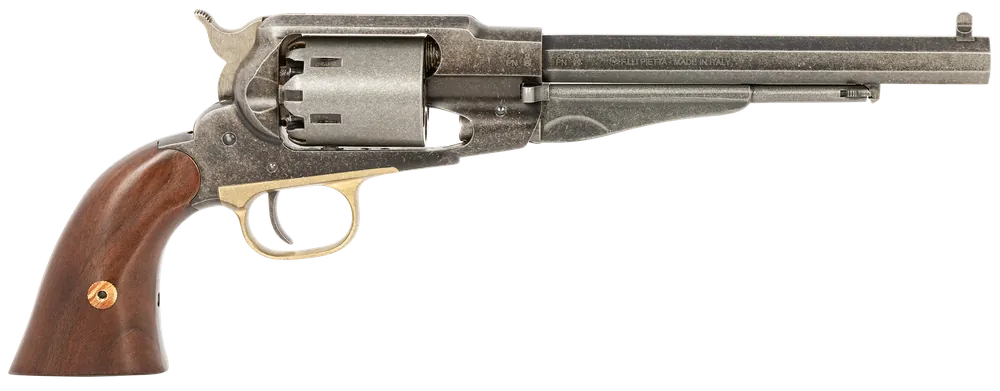Pietta 1858 Old West .44 Caliber Revolver with Old Silver Finish and Walnut Grip