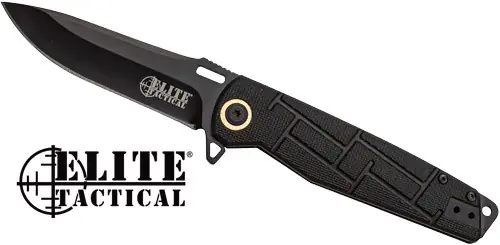 3.5" Drop Point Folder Black/Black Micarta Elite Tactical Readiness