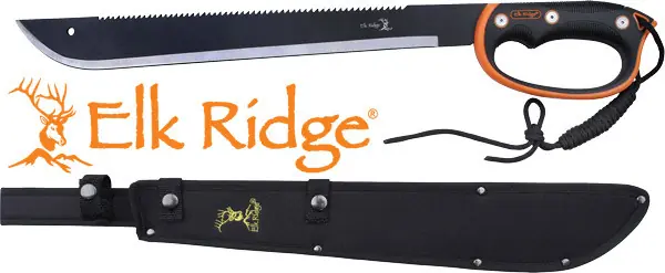 Elk Ridge 24" Black D-Handle Machete with Sheath
