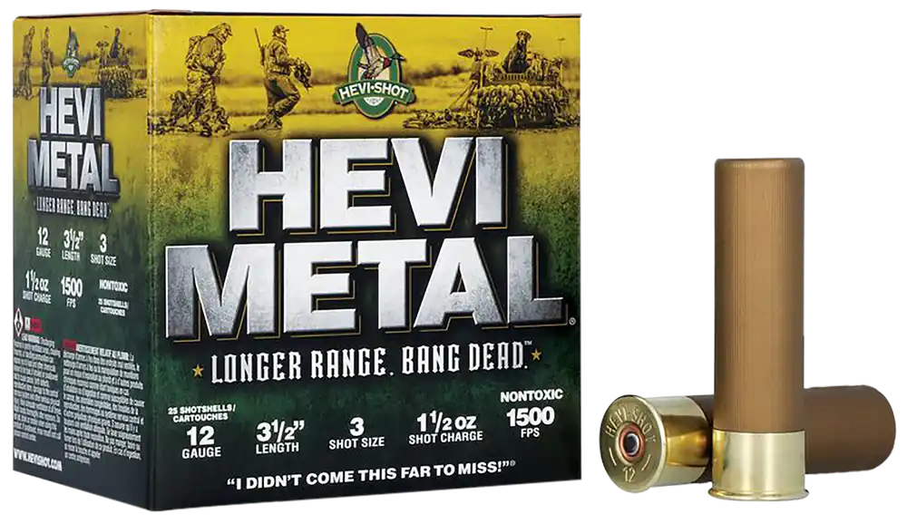 HEVI-Metal HS38503 12 Gauge 3.5" 1.5oz #3 Shot 25/Box 10/Case Longer Range Ammo