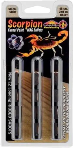 Harvester Scorpion .50 Cal 240GR .451 Poly Tip Sabot - 12 Pack