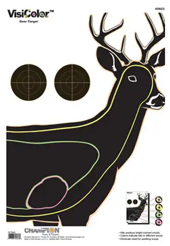 Champion VisiColor Deer Target 13"x18" Multi-Color with Pasters - 10 Pack