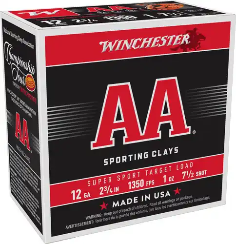 Winchester AA 12GA 2.75" 1oz #7.5 1350FPS 250 Rounds Case