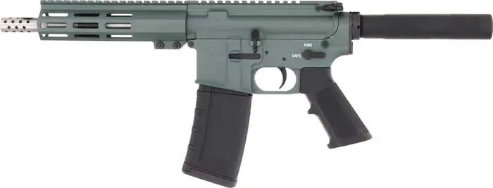 Charcoal Green GLFA AR15 Pistol with 7.5" Stainless Steel Barrel in .223 Wylde