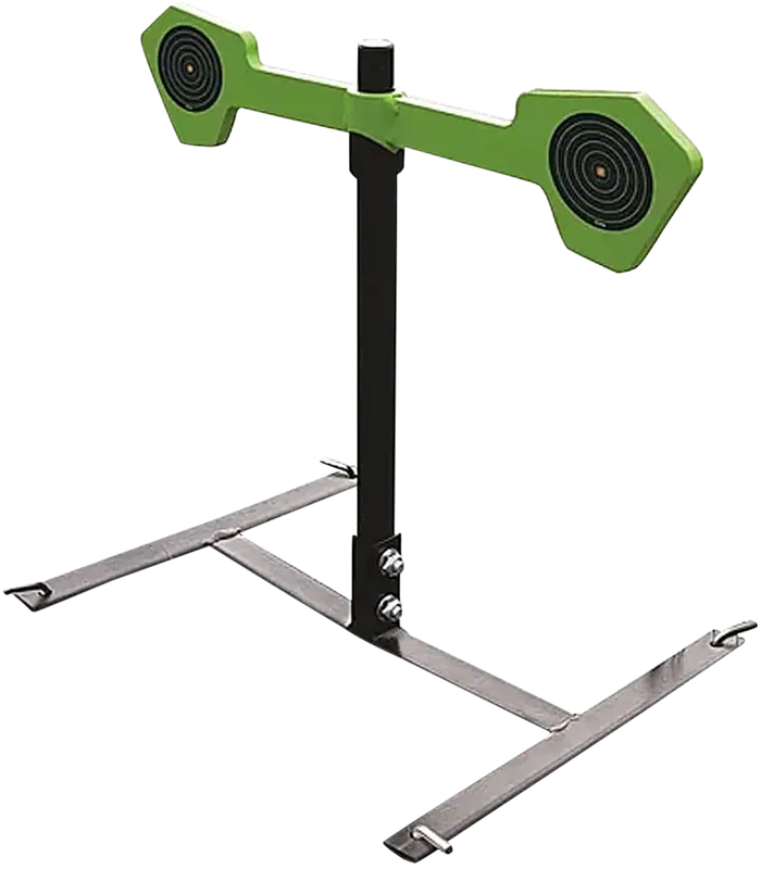 SMEHGS Spinning Handgun Target: Black/Green Steel with Impact Motion Enhancement
