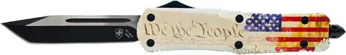People 3.5" Black Tanto Templar Knife Large OTF "We The"