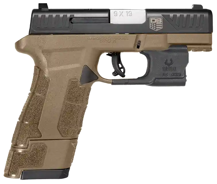 Diamondback DBAM29 9mm Sub-Compact Pistol with Viridian Laser & Holster - Flat Dark Earth